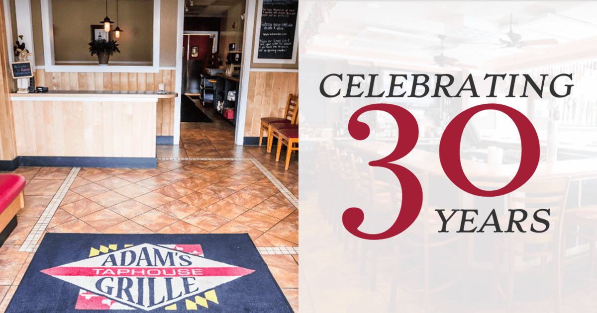 30th year in business Adams Grille